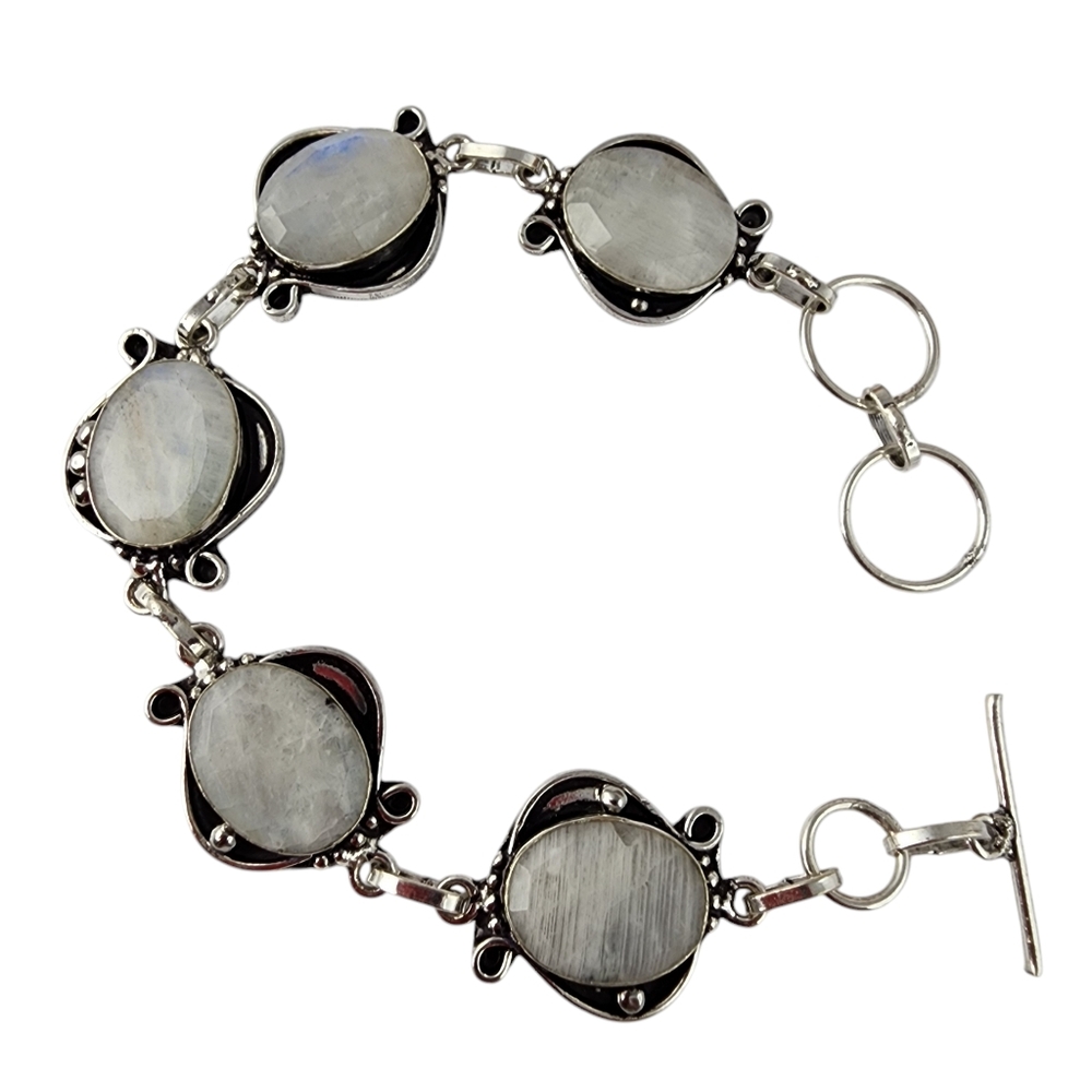 Artisan Silver Moonstone Link Bracelet